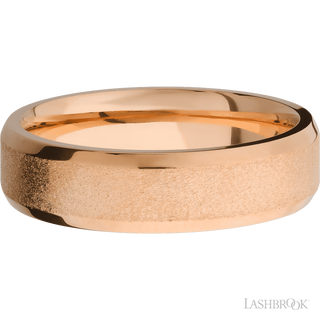6 mm wide Beveled 14K Rose Gold band.