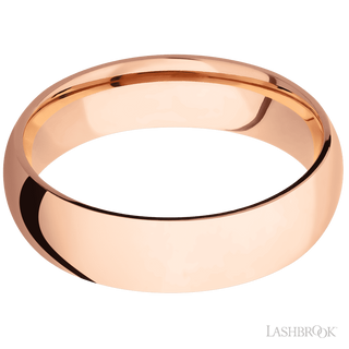 6 mm wide Domed 14K Rose Gold band.