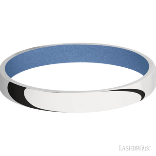 3 mm wide Domed 14K White Gold band featuring a Crushed Orchid sleeve.