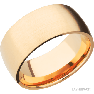 10 mm wide Domed 14K Yellow Gold band.