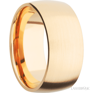 10 mm wide Domed 14K Yellow Gold band.