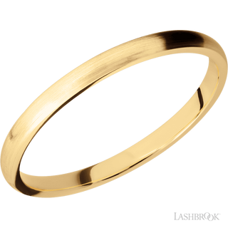 2 mm wide Domed 14K Yellow Gold band.