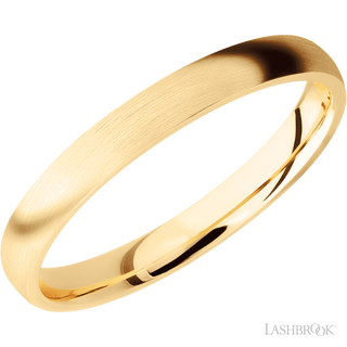 3 mm wide Domed 14K Yellow Gold band.