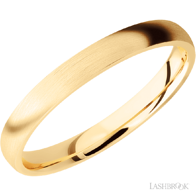 3 mm wide Domed 14K Yellow Gold band.