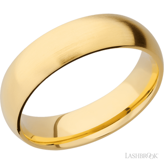 6 mm wide Domed 14K Yellow Gold band.