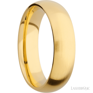 6 mm wide Domed 14K Yellow Gold band.