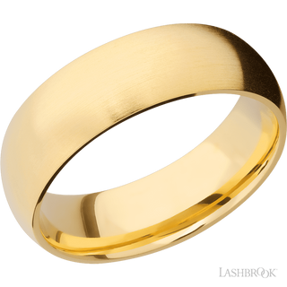 7 mm wide Domed 14K Yellow Gold band.