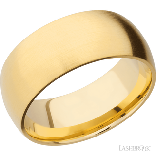 9 mm wide Domed 14K Yellow Gold band.