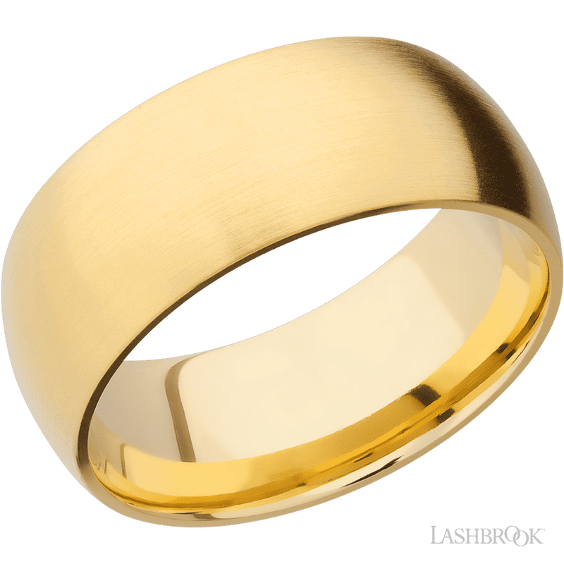 9 mm wide Domed 14K Yellow Gold band.