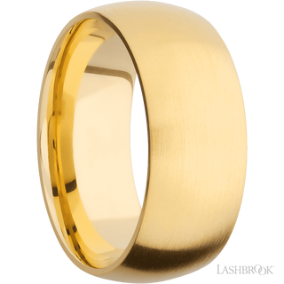9 mm wide Domed 14K Yellow Gold band.