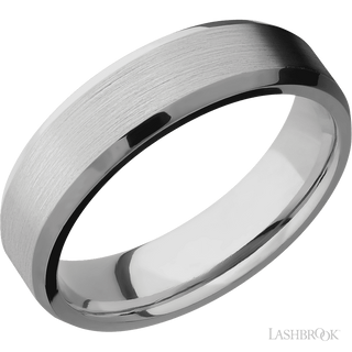 6 mm wide Beveled Titanium band.