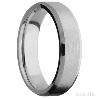 6 mm wide Beveled Titanium band.