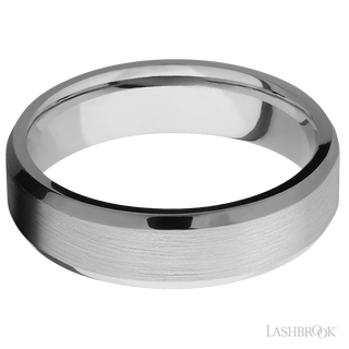 6 mm wide Beveled Titanium band.