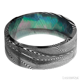 8 mm wide Flat Tightweave band featuring a Black Mother of Pearl sleeve.
