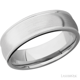 7 mm wide Domed Milgrain Edges Cobalt Chrome band.