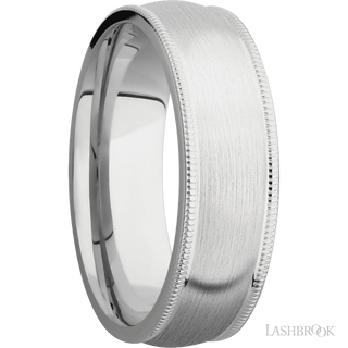 7 mm wide Domed Milgrain Edges Cobalt Chrome band.