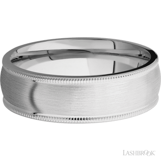 7 mm wide Domed Milgrain Edges Cobalt Chrome band.