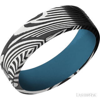 7 mm wide Flat Sunset band featuring a Royal Blue sleeve.