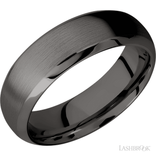 7 mm wide Domed Bevel Tantalum Noir band.