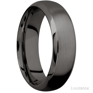 7 mm wide Domed Bevel Tantalum Noir band.