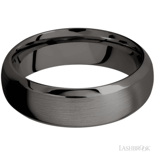 7 mm wide Domed Bevel Tantalum Noir band.