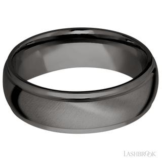 7 mm wide Domed Stepped Down Edges Tantalum Noir band.