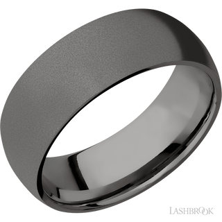 8 mm wide Domed Tantalum Noir band.