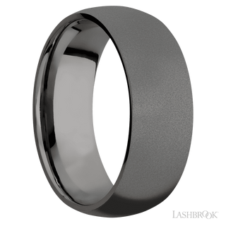 8 mm wide Domed Tantalum Noir band.