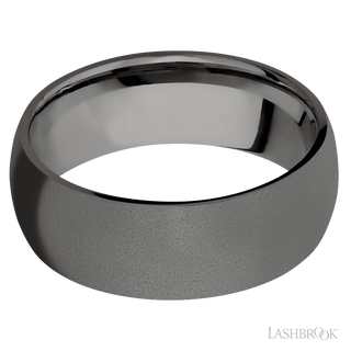 8 mm wide Domed Tantalum Noir band.