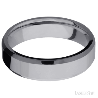 6 mm wide Beveled Tantalum band.