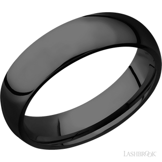 6 mm wide Domed Zirconium band.