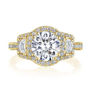 Round 3-Stone Engagement Ring