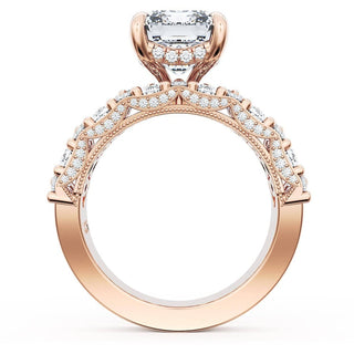 Emerald Solitaire Engagement Ring w/ North South Marquise & Pear Band