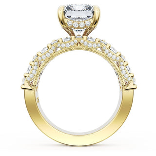 Emerald Solitaire Engagement Ring w/ North South Marquise & Pear Band