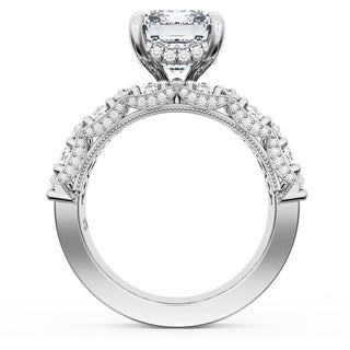 Emerald Solitaire Engagement Ring w/ North South Marquise & Pear Band