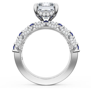 Emerald Solitaire Engagement Ring w/ North South Marquise & Pear Band
