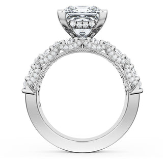 Princess Solitaire Engagement Ring w/ North South Marquise & Pear Band