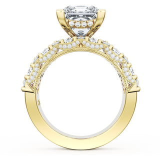 Princess Solitaire Engagement Ring w/ North South Marquise & Pear Band