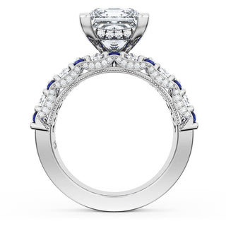 Princess Solitaire Engagement Ring w/ North South Marquise & Pear Band