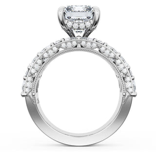 Emerald Solitaire Engagement Ring w/ Marquise & Pear Band