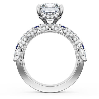Emerald Solitaire Engagement Ring w/ Marquise & Pear Band