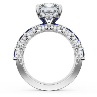 Emerald Solitaire Engagement Ring w/ Marquise & Pear Band