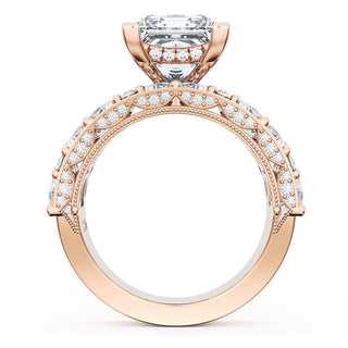 Princess Solitaire Engagement Ring w/ Marquise & Pear Band