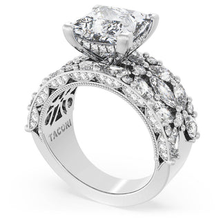 Princess Solitaire Engagement Ring w/ Marquise & Pear Band