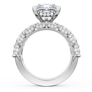 Princess Solitaire Engagement Ring w/ Marquise & Pear Band