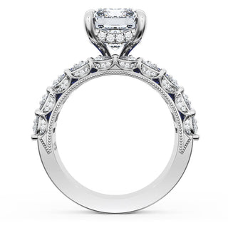 Emerald Solitaire Engagement Ring w/ Emerald & Pear Band
