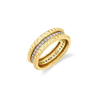 Michael M Tetra Pave Wedding Band B361