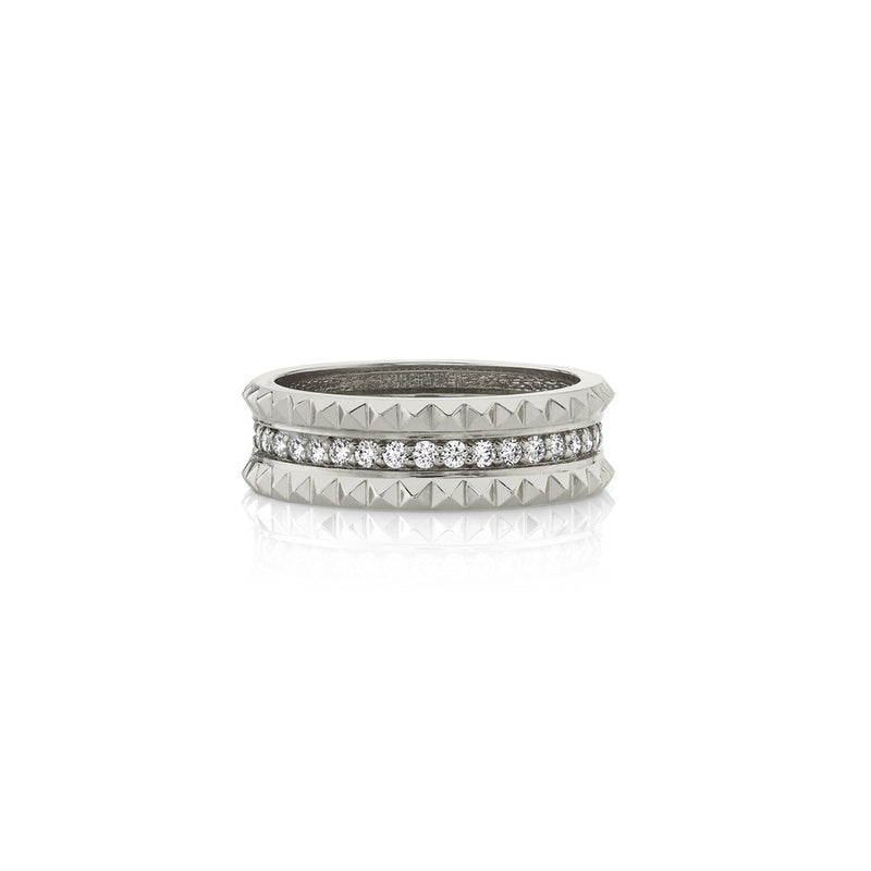 Michael M Tetra Pave Wedding Band B361