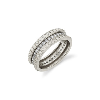 Michael M Tetra Pave Wedding Band B361