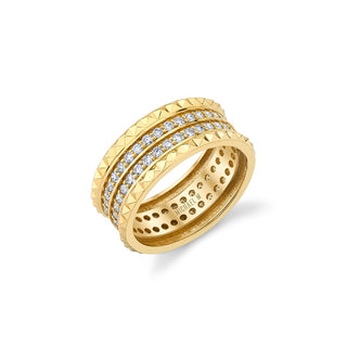 Michael M Tetra Double Pave Wedding Band B362